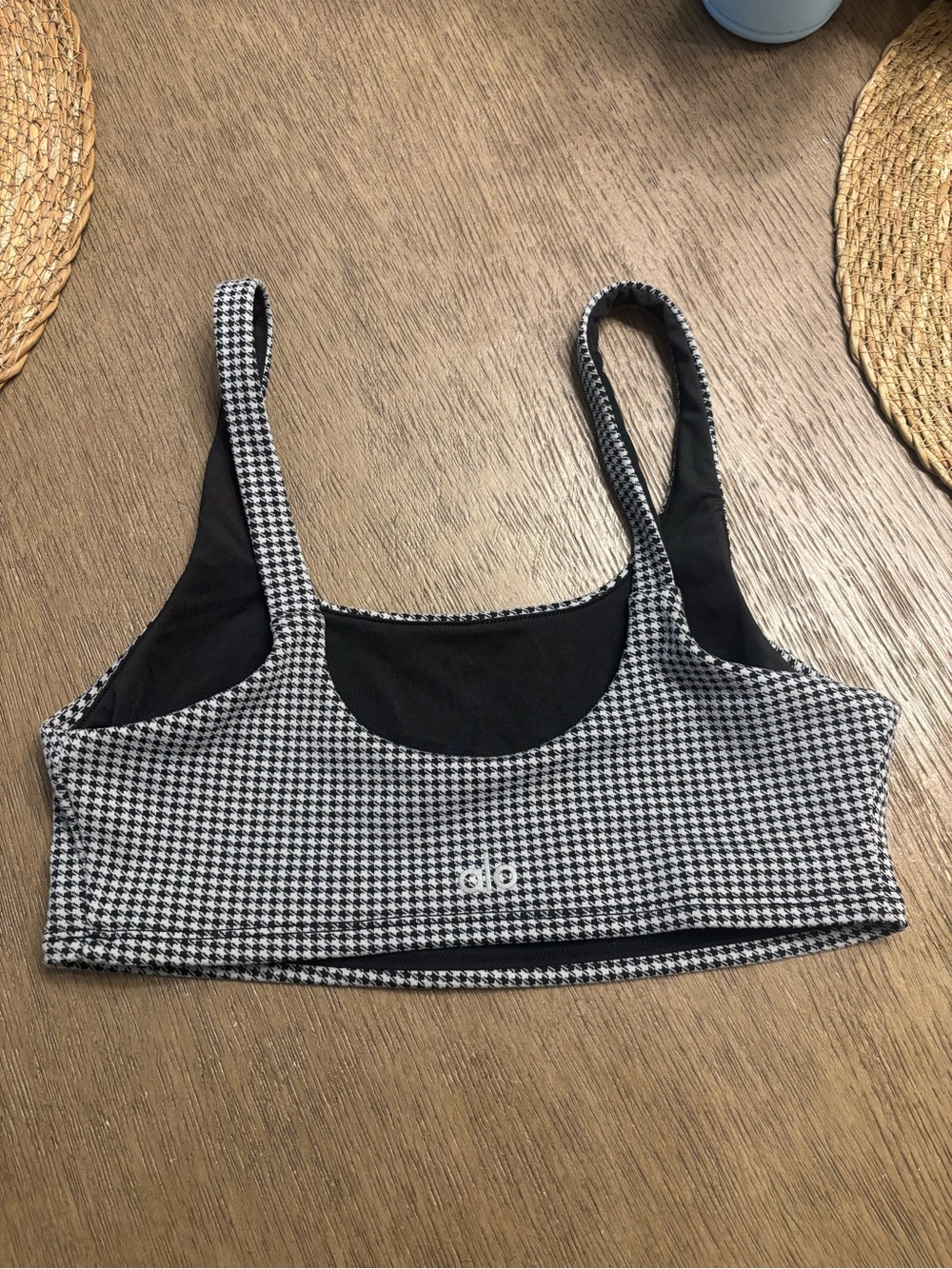 Alo micro houndstooth bra small